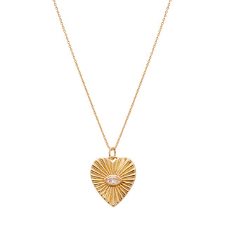 Fluted Heart Necklace with Marquise – Our Bestseller