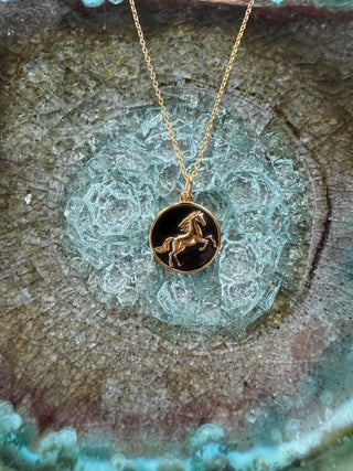 Year of the Horse Enamel Pendant