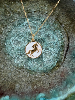Year of the Horse Enamel Pendant