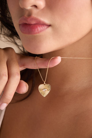 Fluted Heart Necklace with Marquise – Our Bestseller